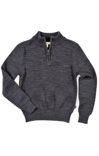 Genser - Mock Neck Sweater, Mørk grå