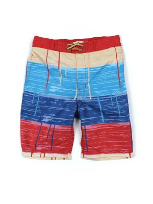 Badeshorts - Swim Trunks Painted Stripes, Blå & rød